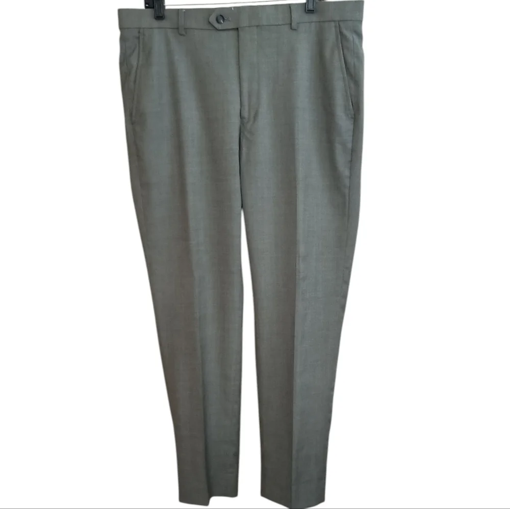 Men's Gray Jos.A.Bank Slim Fit Traveler Trousers Size 36